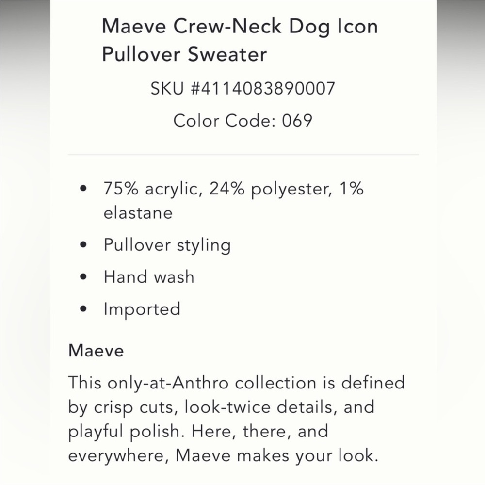 NWT Maeve Crew-Neck Dog Icon
Pullover Sweater - Picture 5 of 6